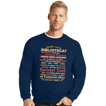 Load image into Gallery viewer, Shirts Crewneck Sweater, Unisex / Small / Navy The Bibliotecas Rap