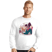 Load image into Gallery viewer, Daily_Deal_Shirts Crewneck Sweater, Unisex / Small / White Lo Fi Sketch &amp; Coffee
