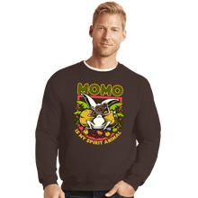 Load image into Gallery viewer, Daily_Deal_Shirts Crewneck Sweater, Unisex / Small / Dark Chocolate Momo Is My Spirit Animal