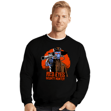 Load image into Gallery viewer, Daily_Deal_Shirts Crewneck Sweater, Unisex / Small / Black Red Eyes Bounty Hunter