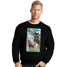 Load image into Gallery viewer, Daily_Deal_Shirts Crewneck Sweater, Unisex / Small / Black Tarot Ghibli Strength