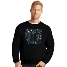 Load image into Gallery viewer, Secret_Shirts Crewneck Sweater, Unisex / Small / Black Starry Predator