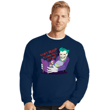 Load image into Gallery viewer, Secret_Shirts Crewneck Sweater, Unisex / Small / Navy Can't Sleep Clowns Will Eat Me
