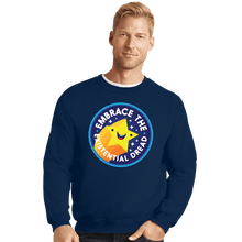 Load image into Gallery viewer, Shirts Crewneck Sweater, Unisex / Small / Navy Existential Dread