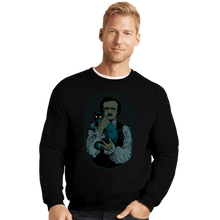 Load image into Gallery viewer, Shirts Crewneck Sweater, Unisex / Small / Black Poe And The Black Cat
