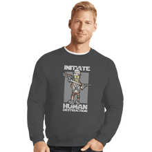 Load image into Gallery viewer, Shirts Crewneck Sweater, Unisex / Small / Charcoal Initiate Human Destruction