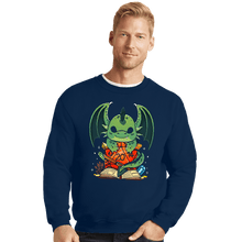 Load image into Gallery viewer, Shirts Crewneck Sweater, Unisex / Small / Navy Dragon Dice