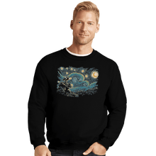 Load image into Gallery viewer, Shirts Crewneck Sweater, Unisex / Small / Black Starry Robot