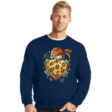 Load image into Gallery viewer, Daily_Deal_Shirts Crewneck Sweater, Unisex / Small / Navy Love Pizza