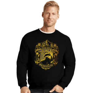 Sold_Out_Shirts Crewneck Sweater, Unisex / Small / Black Team Hufflepuff