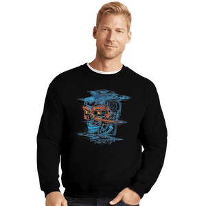 Shirts Crewneck Sweater, Unisex / Small / Black Glitchy Future