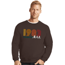 Load image into Gallery viewer, Secret_Shirts Crewneck Sweater, Unisex / Small / Dark Chocolate Hawkins 1983