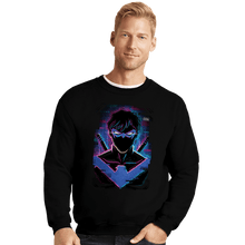 Load image into Gallery viewer, Secret_Shirts Crewneck Sweater, Unisex / Small / Black Glitch Nightwing.