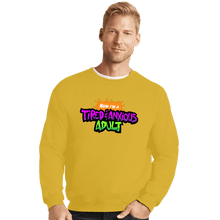 Load image into Gallery viewer, Daily_Deal_Shirts Crewneck Sweater, Unisex / Small / Gold Tired & Anxious Adult