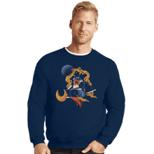 Load image into Gallery viewer, Daily_Deal_Shirts Crewneck Sweater, Unisex / Small / Navy Cosmic Sailor