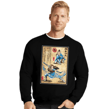 Load image into Gallery viewer, Daily_Deal_Shirts Crewneck Sweater, Unisex / Small / Black Water Tribe Master Woodblock