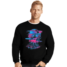 Load image into Gallery viewer, Shirts Crewneck Sweater, Unisex / Small / Black Glitch Cyborg