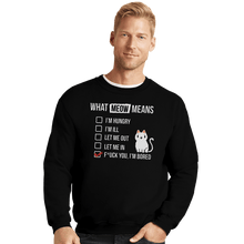 Load image into Gallery viewer, Shirts Crewneck Sweater, Unisex / Small / Black Meow Meaning