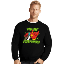 Load image into Gallery viewer, Daily_Deal_Shirts Crewneck Sweater, Unisex / Small / Black Viruses Everywhere