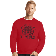 Load image into Gallery viewer, Shirts Crewneck Sweater, Unisex / Small / Red My Body Is A Hidden Temple
