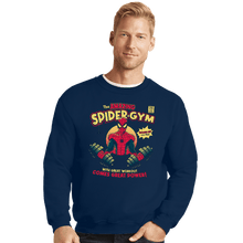 Load image into Gallery viewer, Daily_Deal_Shirts Crewneck Sweater, Unisex / Small / Navy The Amazing Spider-Gym