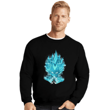 Load image into Gallery viewer, Shirts Crewneck Sweater, Unisex / Small / Black Super Saiyan Blue