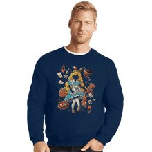 Load image into Gallery viewer, Shirts Crewneck Sweater, Unisex / Small / Navy Wonderland Girl