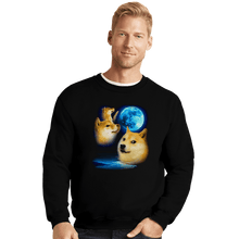 Load image into Gallery viewer, Shirts Crewneck Sweater, Unisex / Small / Black Three Doge Moon
