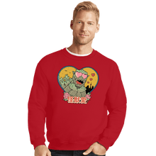 Load image into Gallery viewer, Daily_Deal_Shirts Crewneck Sweater, Unisex / Small / Red Kaiju Love