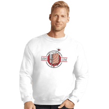 Load image into Gallery viewer, Shirts Crewneck Sweater, Unisex / Small / White Sushi Love