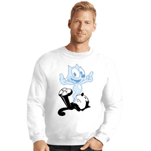 Load image into Gallery viewer, Secret_Shirts Crewneck Sweater, Unisex / Small / White RIP The Cat