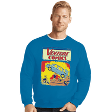 Load image into Gallery viewer, Shirts Crewneck Sweater, Unisex / Small / Sapphire Brock Action Comics