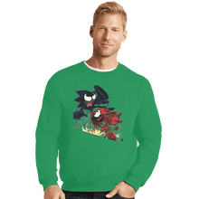 Load image into Gallery viewer, Shirts Crewneck Sweater, Unisex / Small / Irish Green Echidna Vs Hedgehog