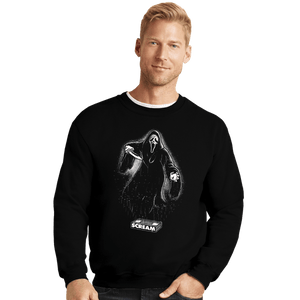 Daily_Deal_Shirts Crewneck Sweater, Unisex / Small / Black Glow In The Dark GhostFace