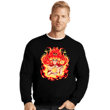Load image into Gallery viewer, Daily_Deal_Shirts Crewneck Sweater, Unisex / Small / Black Peach Fire