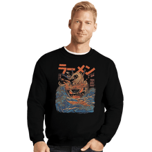 Load image into Gallery viewer, Shirts Crewneck Sweater, Unisex / Small / Black Great Ramen off Kanagawa