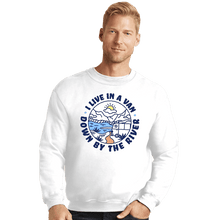 Load image into Gallery viewer, Daily_Deal_Shirts Crewneck Sweater, Unisex / Small / White Van By The River