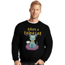 Load image into Gallery viewer, Shirts Crewneck Sweater, Unisex / Small / Black Adopt A Lying Cat