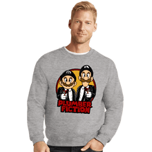 Load image into Gallery viewer, Secret_Shirts Crewneck Sweater, Unisex / Small / Sports Grey Plumber Fiction