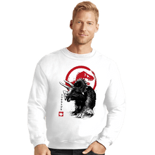 Load image into Gallery viewer, Shirts Crewneck Sweater, Unisex / Small / White TRICERATOPS SUMI-E halftones