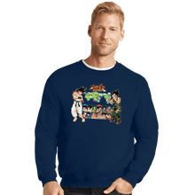 Load image into Gallery viewer, Daily_Deal_Shirts Crewneck Sweater, Unisex / Small / Navy Dragon Fighter