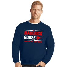Load image into Gallery viewer, Shirts Crewneck Sweater, Unisex / Small / Navy Maverick And Goose