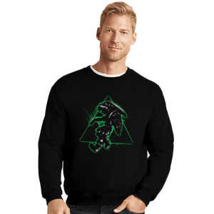 Shirts Crewneck Sweater, Unisex / Small / Black Cosmic Retro Link