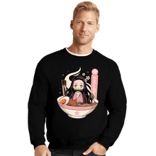 Load image into Gallery viewer, Shirts Crewneck Sweater, Unisex / Small / Black Nezuko Ramen
