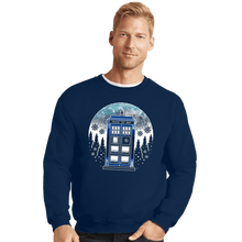 Load image into Gallery viewer, Secret_Shirts Crewneck Sweater, Unisex / Small / Navy Time And Space And Snow