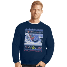 Load image into Gallery viewer, Shirts Crewneck Sweater, Unisex / Small / Navy Cuddly As A Cactus