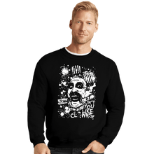 Load image into Gallery viewer, Daily_Deal_Shirts Crewneck Sweater, Unisex / Small / Black Captain Spaulding Splatter