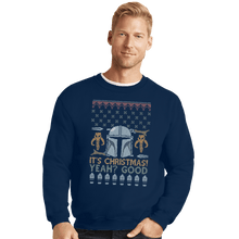 Load image into Gallery viewer, Shirts Crewneck Sweater, Unisex / Small / Navy Mandalorian Christmas