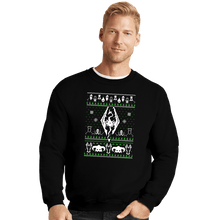 Load image into Gallery viewer, Shirts Crewneck Sweater, Unisex / Small / Black Skyrim Sweater