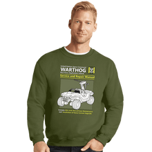 Load image into Gallery viewer, Daily_Deal_Shirts Crewneck Sweater, Unisex / Small / Military Green Warthog Manual